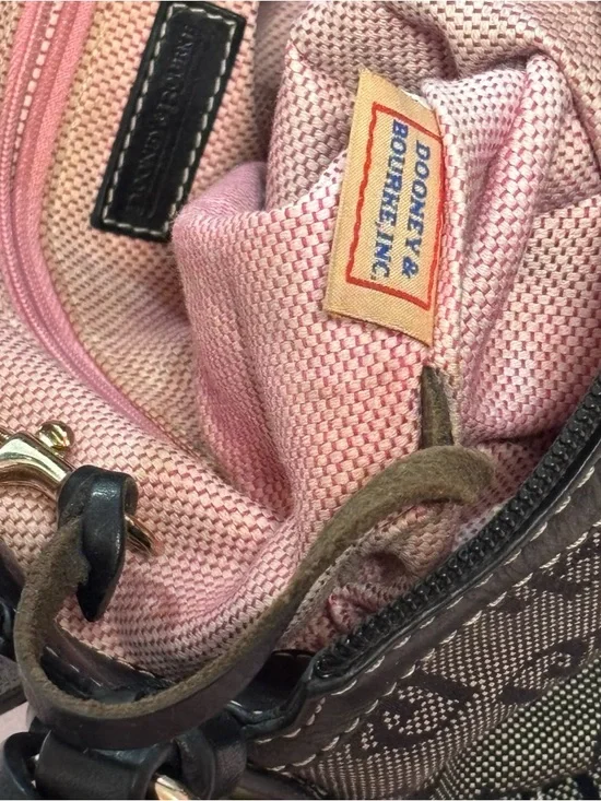 Dooney & Bourke Black and Gray Signature Canvas Shoulder Bag - Picture 7 of 7